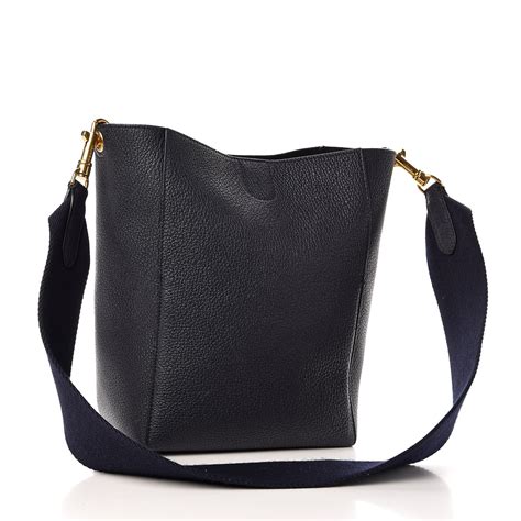 CELINE Soft Grained Calfskin Sangle Bucket Bag Navy